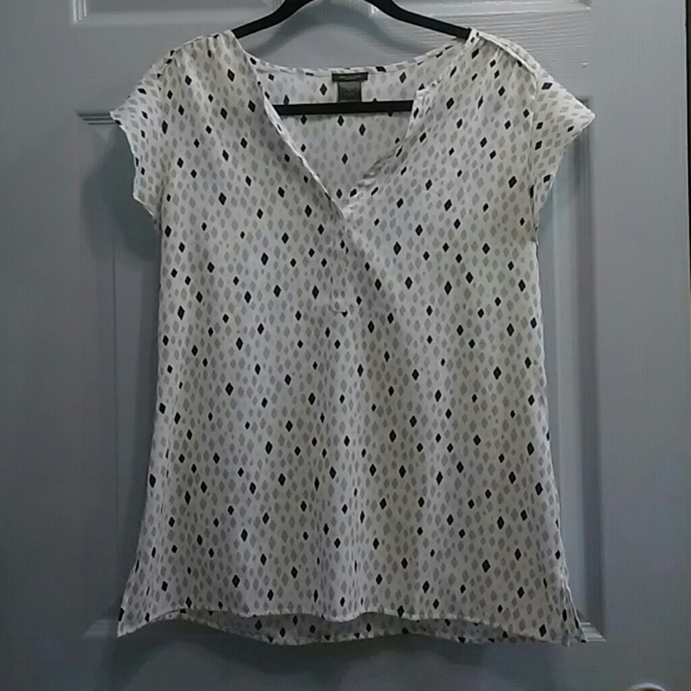 Ann Taylor Diamond Print Blouse